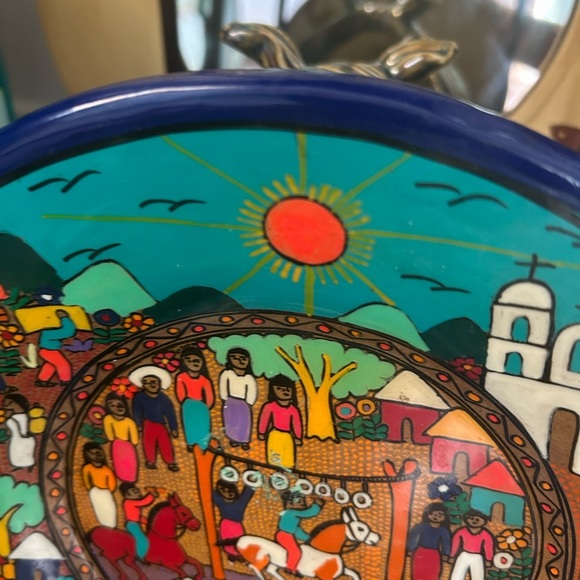 Mexican Painted Plate 10” Plate Dish  Art Hanging Wall Art - Picture 5 of 16